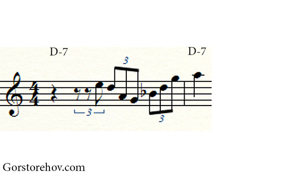 Фраза на аккорд D-7 (в начало)