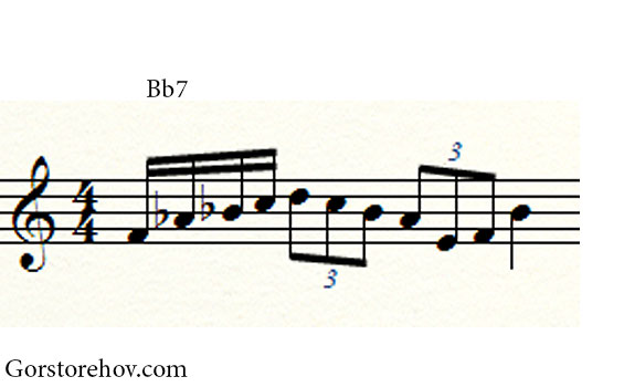 Фраза на аккорд Bb7