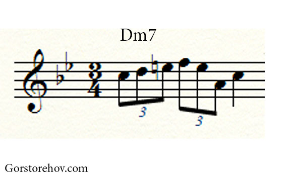 Пример фразы на аккорд Dm7
