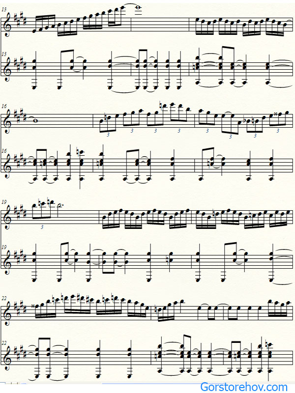 Музыка с использованием альтерированных ступеней и мелодического мажора - ноты страница 2
